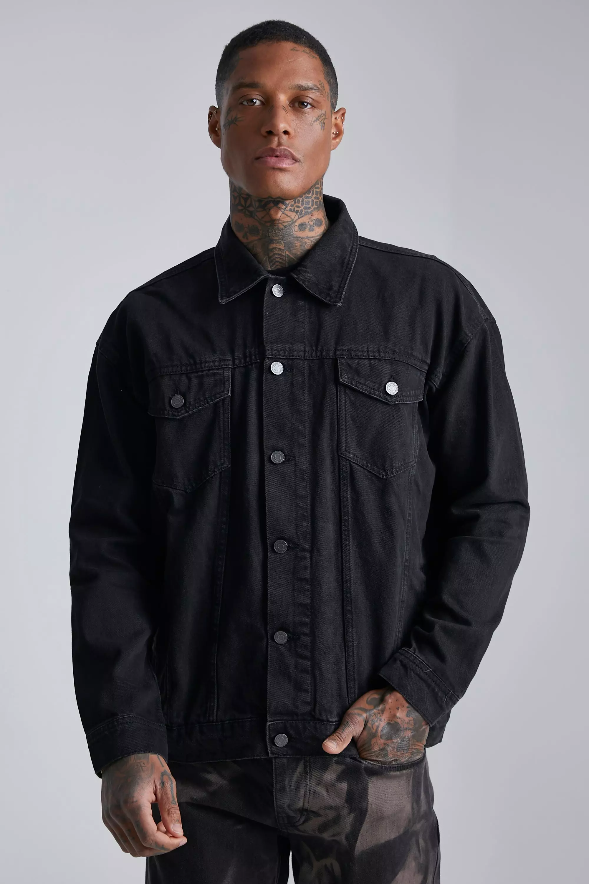 Oversized Denim Jacket boohooMAN